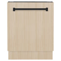 ZLINE Autograph Edition 24 in. Tallac Series 3rd Rack Dishwasher with Auto Door Open Drying, 51dBa, Panel Ready with Matte Black Handle (DWVZ-24-MB)