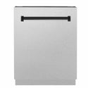 ZLINE Autograph Edition 24 in. Tallac Series 3rd Rack Dishwasher with Auto Door Open Drying, 51dBa, Satin Stainless Steel Panel with Matte Black Handle (DWVZ-SN-24-MB)