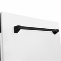 ZLINE Autograph Edition 24 in. Tallac Series 3rd Rack Dishwasher with Auto Door Open Drying, 51dBa, White Matte Panel with Matte Black Handle (DWVZ-WM-24-MB)