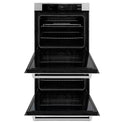 ZLINE 30 in. Professional True Convection Double Wall Oven with Air Fry and Self Clean in Stainless Steel with White Matte Doors (WAD-WM-30)