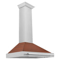 ZLINE 36 in. Convertible Fingerprint Resistant Satin Stainless Steel Range Hood with Copper Shell and Stainless Steel Handle (KB4SNX-C-36)
