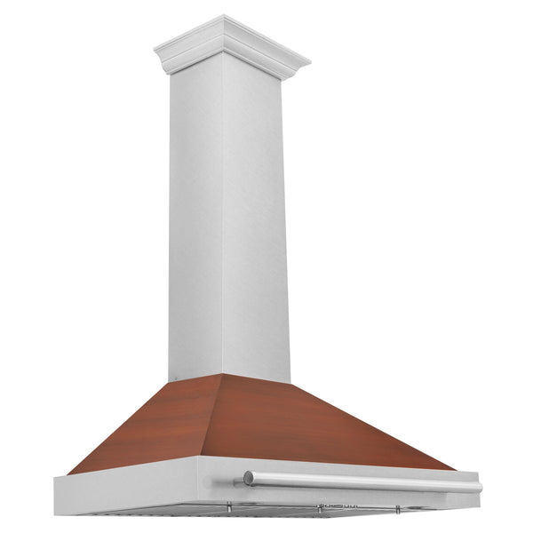 ZLINE 36 in. Convertible Fingerprint Resistant Satin Stainless Steel Range Hood with Copper Shell and Stainless Steel Handle (KB4SNX-C-36)