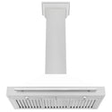 ZLINE 36 in. Convertible Satin Stainless Steel Wall Mount Range Hood with White Matte Shell and Stainless Steel Handle (KB4SNX-WM-36)