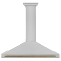 ZLINE Autograph Edition 48 in. Convertible Satin Stainless Steel Wall Mount Range Hood with Champagne Bronze Handle (KB4SNZ-48-CB)