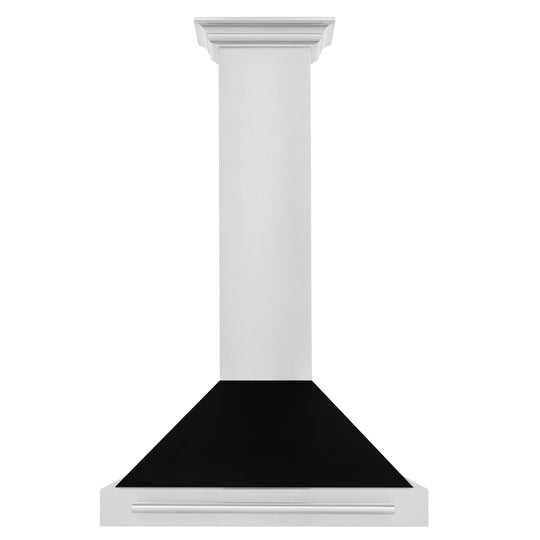 ZLINE 30 in. Convertible Stainless Steel Range Hood with Black Matte Shell and Stainless Steel Handle (KB4STX-BLM-30)