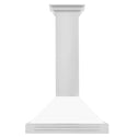 ZLINE 30 in. Convertible Stainless Steel Range Hood with White Matte Shell and Stainless Steel Handle (KB4STX-WM-30)