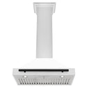 ZLINE 30 in. Autograph Edition Convertible Stainless Steel Range Hood with White Matte Shell and Matte Black Accents (KB4STZ-WM30-MB)