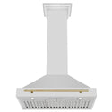 ZLINE 30 in. Autograph Edition Convertible Stainless Steel Range Hood with Stainless Steel Shell and Polished Gold Accents (KB4STZ-30-G)