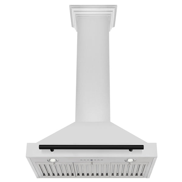 ZLINE 30 in. Autograph Edition Convertible Stainless Steel Range Hood with Stainless Steel Shell and Matte Black Accents (KB4STZ-30-MB)