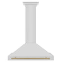 ZLINE Autograph Edition Convertible Stainless Steel Range Hood with Stainless Steel Shell and Champagne Bronze Accents (KB4STZ-CB) Champagne Bronze, front.