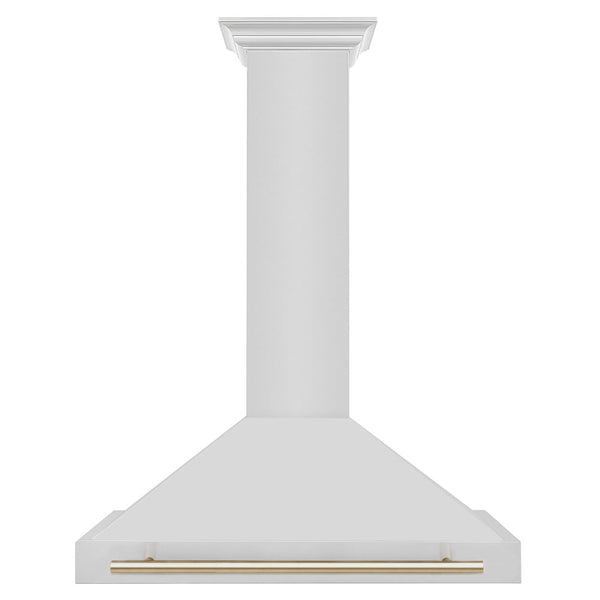 ZLINE 36 in. Autograph Edition Convertible Stainless Steel Range Hood with Stainless Steel Shell and Polished Gold Accents (KB4STZ-36-G)