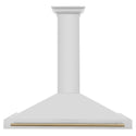 ZLINE Autograph Edition Convertible Stainless Steel Range Hood with Stainless Steel Shell and Champagne Bronze Accents (KB4STZ-CB) Champagne Bronze, front.