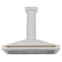 ZLINE Autograph Edition 48 in. Convertible Satin Stainless Steel Wall Mount Range Hood with Champagne Bronze Handle (KB4SNZ-48-CB)