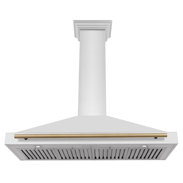 ZLINE 48 in. Autograph Edition Convertible Stainless Steel Range Hood with Stainless Steel Shell and Champagne Bronze Accents (KB4STZ-48-CB)