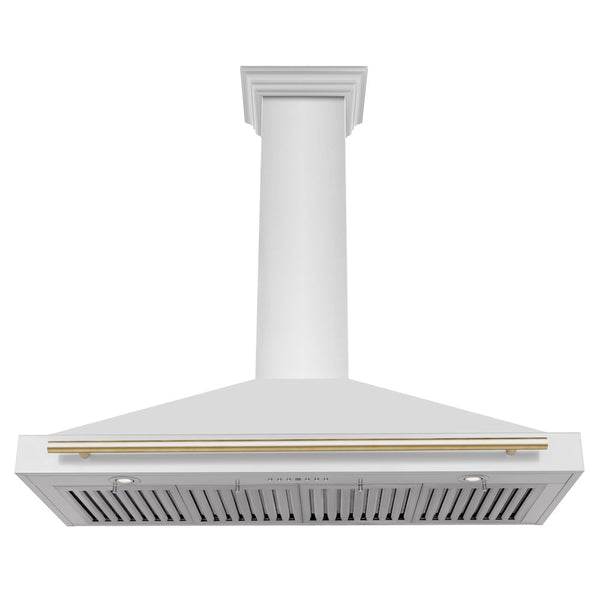 ZLINE 48 in. Autograph Edition Convertible Stainless Steel Range Hood with Stainless Steel Shell and Polished Gold Accents (KB4STZ-48-G)