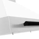 ZLINE 30 in. Autograph Edition Convertible Stainless Steel Range Hood with White Matte Shell and Matte Black Accents (KB4STZ-WM30-MB)