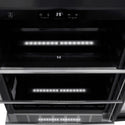 ZLINE 24 in. Monument 154 Can Beverage Fridge in Stainless Steel (RBV-US-24) close-up, adjustable glass shelving and display from above.