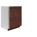 ZLINE 24 in. Touchstone 168 Can Outdoor-Rated Dual Refrigerator Drawer with Hand Hammered Copper Doors (RDSO-HH-24)