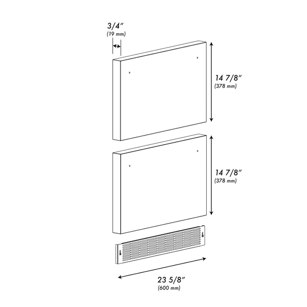 ZLINE 24 In. Touchstone Refrigerator Drawer Panels in Satin Stainless Steel (RDPO-SN-24)