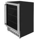 ZLINE 24 in. Monument 154 Can Beverage Fridge in Stainless Steel (RBV-US-24) side, door closed.