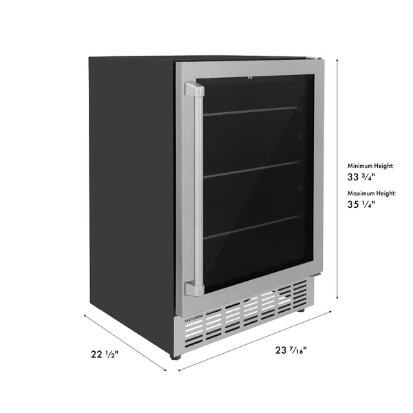 ZLINE 24 in. Monument 154 Can Beverage Fridge in Stainless Steel (RBV-US-24)