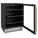 ZLINE Autograph Edition 24" Monument 154 Can Beverage Fridge in Stainless Steel with Champagne Bronze Accents (RBVZ-US-24-CB)