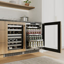 ZLINE 24 In. Touchstone Beverage Fridge with Panel-Ready Glass Door and Champagne Bronze Handle (RBSPOZ-24-CB)