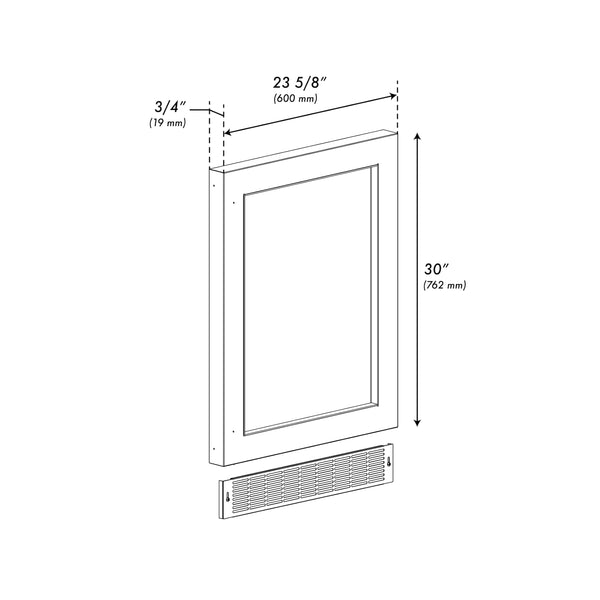 ZLINE 24 in. Touchstone Undercounter Refrigeration Door in White Matte (RPO-WM-24)