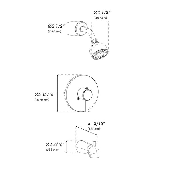 ZLINE Palisades Modern Shower System in Champagne Bronze (RBCN2-SHS-CB)