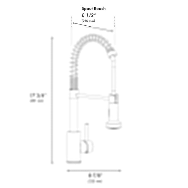 ZLINE Rubicon Pull Down Spring Spray Wand Kitchen Faucet in Champagne Bronze (RBCN2-KF-CB)