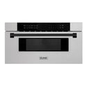 ZLINE Autograph Edition 30 in. 1.2 cu. ft. Built-In Microwave Drawer in Fingerprint Resistant Stainless Steel with Matte Black Accents (MWDZ-30-SS-MB)