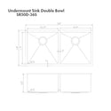 ZLINE 36 in. Anton Undermount Double Bowl Satin Stainless Steel Kitchen Sink with Bottom Grid (SR50D-36S)