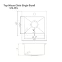 ZLINE 15 in. Donner Topmount Single Bowl Satin Stainless Steel Bar Kitchen Sink (STS-15S)