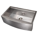 ZLINE 33 in. Moritz Farmhouse Apron Mount Single Bowl Satin Stainless Steel Kitchen Sink with Bottom Grid and Accessories (SLSAP-33S)