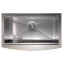 ZLINE 33 in. Moritz Farmhouse Apron Mount Single Bowl Satin Stainless Steel Kitchen Sink with Bottom Grid and Accessories (SLSAP-33S)