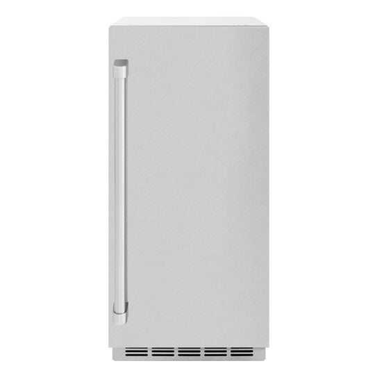 ZLINE 15 in. Touchstone Clear Cube Ice Maker with Drain Pump and Satin Stainless Steel Door (ICCD-SN-15)