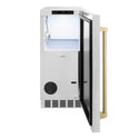ZLINE Autograph Edition 15 in. Touchstone Clear Cube Ice Maker with Drain Pump and Satin Stainless Steel Door with Champagne Bronze Handle (ICCDZ-SN-15-CB)