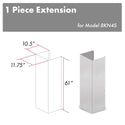 ZLINE 61 in. Satin Stainless Steel Chimney Extension for Ceilings up to 12.5 ft. (8KN4S-E)