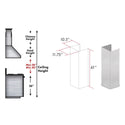 ZLINE 61 in. Satin Stainless Steel Chimney Extension for Ceilings up to 12.5 ft. (8KN4S-E)