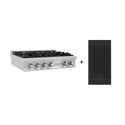 ZLINE 36 in. Legacy Gas Rangetop with 6 Brass Burners and Porcelain Cooktop in Satin Stainless Steel with Griddle (RTS-BR-GR-36)
