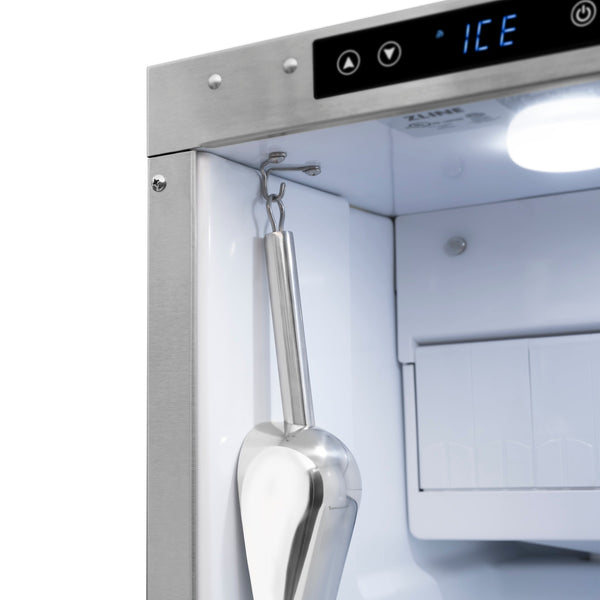 ZLINE Autograph Edition 15 in. Touchstone Gourmet Ice Maker with Drain Pump and Satin Stainless Steel Door with Matte Black Handle (IGMDZ-SN-15-MB)