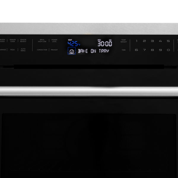 ZLINE 24 in. 1.6 cu ft. Built-in Convection Microwave Oven in Satin Stainless Steel with Speed and Sensor Cooking (MWO-24-SS)