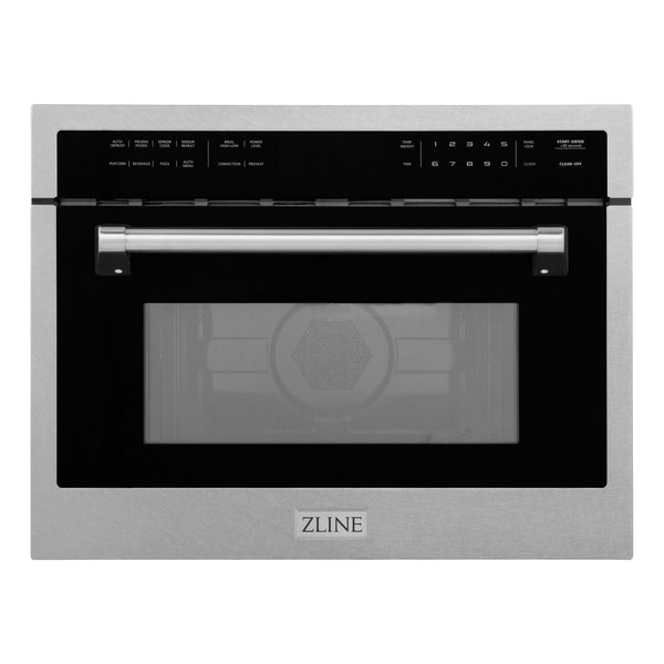 ZLINE 24 in. 1.6 cu ft. Built-in Convection Microwave Oven in Satin Stainless Steel with Speed and Sensor Cooking (MWO-24-SS)