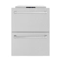ZLINE 24 in. Touchstone 168 Can Outdoor-Rated Dual Refrigerator Drawer with Satin Stainless Steel Doors (RDSO-SN-24)