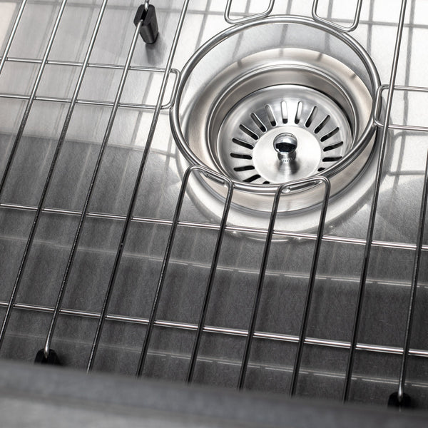 ZLINE 27 in. Garmisch Undermount Single Bowl Satin Stainless Steel Kitchen Sink with Bottom Grid and Accessories (SLS-27S)