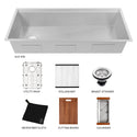 ZLINE 45 in. Garmisch Undermount Single Bowl Satin Stainless Steel Kitchen Sink with Bottom Grid and Accessories (SLS-45S)