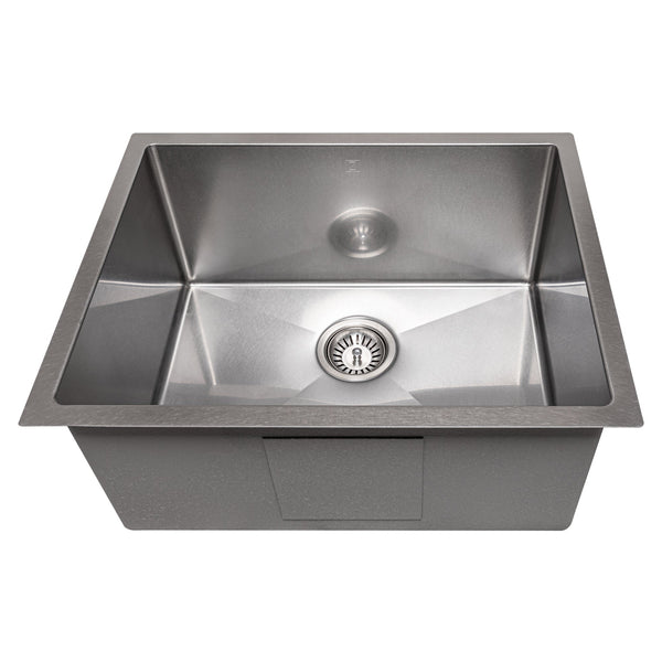 ZLINE 23 in. Meribel Undermount Single Bowl Satin Stainless Steel Kitchen Sink with Bottom Grid (SRS-23S)