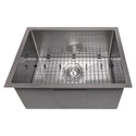 ZLINE 23 in. Meribel Undermount Single Bowl Satin Stainless Steel Kitchen Sink with Bottom Grid (SRS-23S)