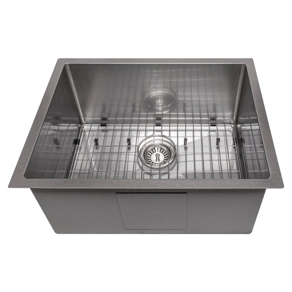 ZLINE 23 in. Meribel Undermount Single Bowl Satin Stainless Steel Kitchen Sink with Bottom Grid (SRS-23S)