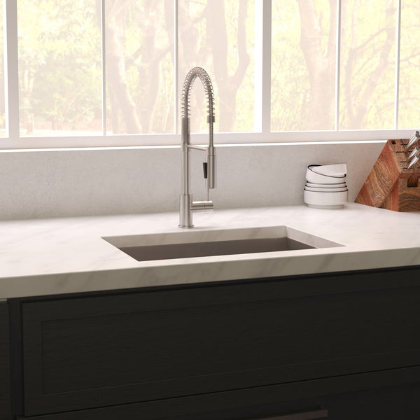 ZLINE 23 in. Meribel Undermount Single Bowl Satin Stainless Steel Kitchen Sink with Bottom Grid (SRS-23S)